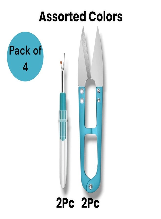 RIANZ Pack of 4 Sewing Tool Kit, Stitching Thread Unpicker, Seam Rippers for Sewing (2 Seam Ripper & 2 Thread Scissor) - Image 4